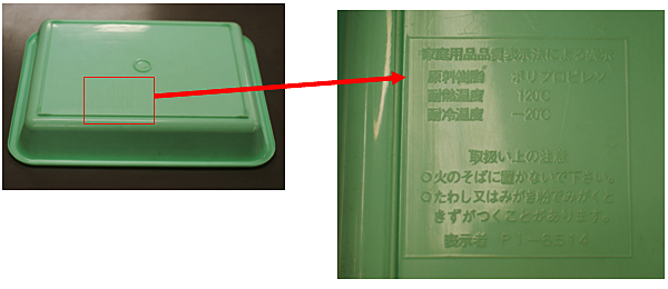 家庭用品品質表示法の表示例